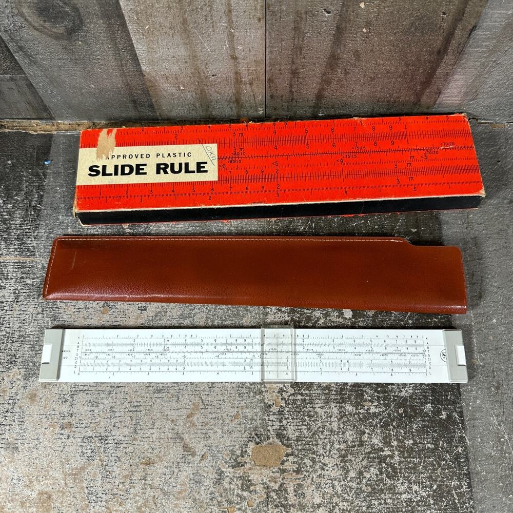 Pickett Trainer Model 120 Slide Rule w Case and Box